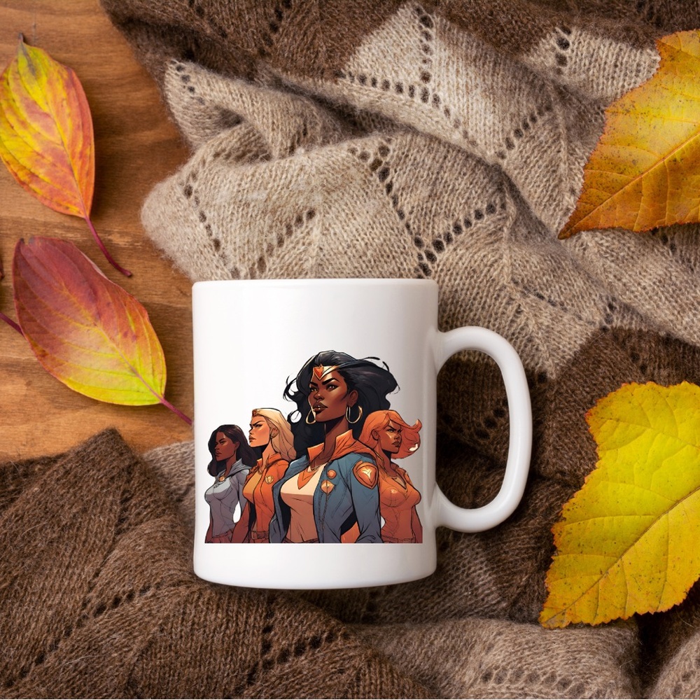 Women Empowerment Superhero Mug – Strong Female Icons Coffee Cup